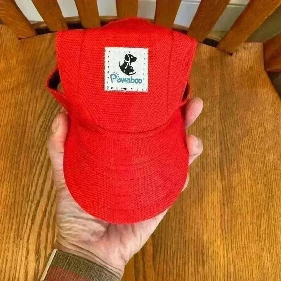 🌈 6/$60, Pawaboo Pet Cap, Small, Red, Neck Strap, Adjustable - Picture 2 of 7